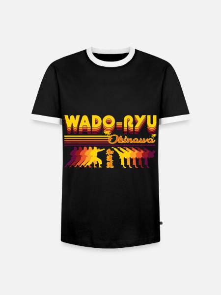 Wado-Ryu Karate Retro Design - Men's Ringer Shirt - black/white