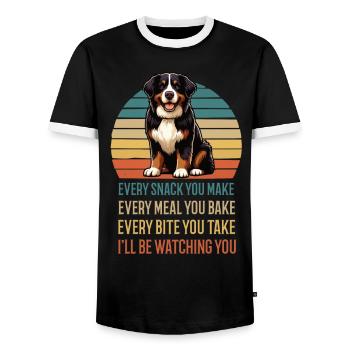 Every Snack You make Berner Sennenhund Sennen - Männer Kontrast-T-Shirt - Schwarz/Weiß - Vorne - AI Model Female 172 light (172cm) & AI Model Male 178 light (178cm)
