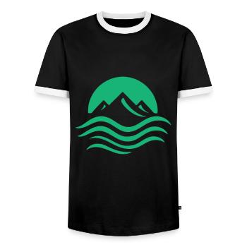 Umweltschutz und Natur Logo Design - Männer Kontrast-T-Shirt - Schwarz/Weiß - Vorne - AI Model Female 172 light (172cm) & AI Model Male 178 light (178cm)