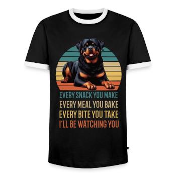 Every Snack you make Rottweiler Rottie Rotties - Männer Kontrast-T-Shirt - Schwarz/Weiß - Vorne - AI Model Female 172 light (172cm) & AI Model Male 178 light (178cm)
