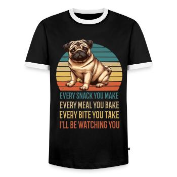 Every Snack you make Mops Möpse Mopsbesitzer - Männer Kontrast-T-Shirt - Schwarz/Weiß - Vorne - AI Model Female 172 light (172cm) & AI Model Male 178 light (178cm)