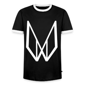 Envoi gratuit 3 - T-shirt contrasté Homme - noir/blanc - Devant - AI Model Female 172 light (172cm) & AI Model Male 178 light (178cm)