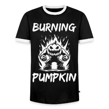 Conception de monstre citrouille cool pour Halloween - T-shirt contrasté Homme - noir/blanc - Devant - AI Model Female 172 light (172cm) & AI Model Male 178 light (178cm)