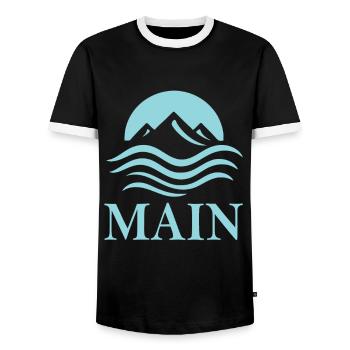 Main – Fluss der Metropolen und Weinberge - Männer Kontrast-T-Shirt - Schwarz/Weiß - Vorne - AI Model Female 172 light (172cm) & AI Model Male 178 light (178cm)