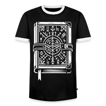 Conception de grimoire pour le magicien fan - T-shirt contrasté Homme - noir/blanc - Devant - AI Model Female 172 light (172cm) & AI Model Male 178 light (178cm)