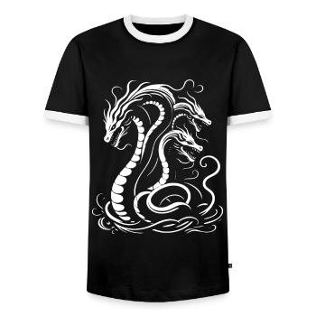 Hydra pour les amateurs de créatures mythiques et de mythologie - T-shirt contrasté Homme - noir/blanc - Devant - AI Model Female 172 light (172cm) & AI Model Male 178 light (178cm)