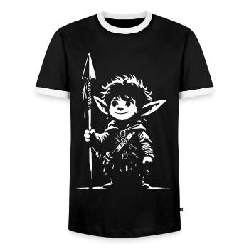Cute Little Leprechaun - Fantasy Design for Kids - Men's Ringer Shirt - black/white - Front - AI Model Female 172 light (172cm) & AI Model Male 178 light (178cm)