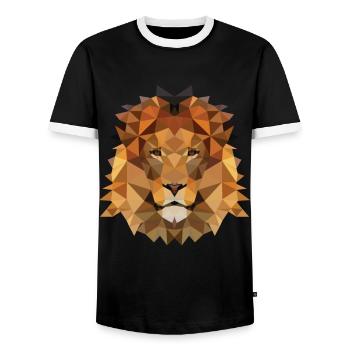 Polygone de lion - T-shirt contrasté Homme - noir/blanc - Devant - AI Model Female 172 light (172cm) & AI Model Male 178 light (178cm)