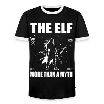 L’elfe - Plus qu’un mythe, un design d’elfe cool - T-shirt contrasté Homme - noir/blanc - Devant - AI Model Female 172 light (172cm) & AI Model Male 178 light (178cm)