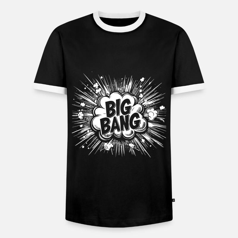 Urknall Outfit - Comic-Explosion im Design - Männer Kontrast-T-Shirt - Schwarz/Weiß