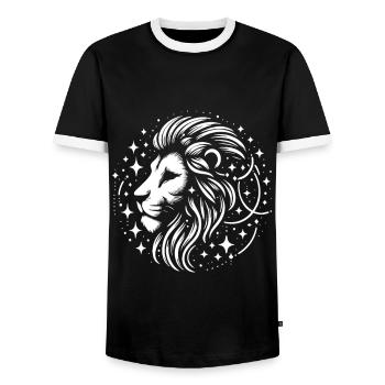 Sternzeichen Löwe - Für die stolzen Könige - Männer Kontrast-T-Shirt - Schwarz/Weiß - Vorne - AI Model Female 172 light (172cm) & AI Model Male 178 light (178cm)