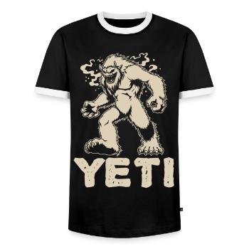 Yeti - Feel the Himalaya - design de monstre cool - T-shirt contrasté Homme - noir/blanc - Devant - AI Model Female 172 light (172cm) & AI Model Male 178 light (178cm)