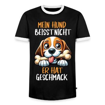 Mein Hund Beisst Nicht Beagle Beaglebesitzer Beagl - Männer Kontrast-T-Shirt - Schwarz/Weiß - Vorne - AI Model Female 172 light (172cm) & AI Model Male 178 light (178cm)
