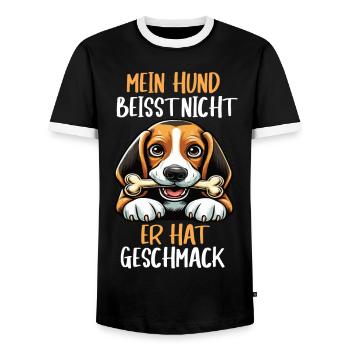 Mein Hund Beisst Nicht Beagle Beaglebesitzer Beagl - Männer Kontrast-T-Shirt - Schwarz/Weiß - Vorne - AI Model Female 172 light (172cm) & AI Model Male 178 light (178cm)