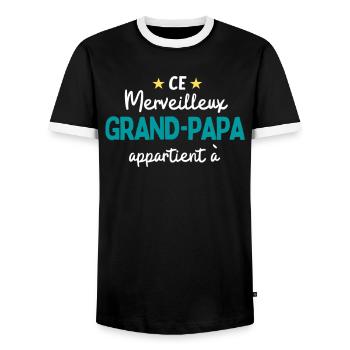 Ce merveilleux Grand-Papa personnalisé cadeau - T-shirt contrasté Homme - noir/blanc - Devant - AI Model Female 172 light (172cm) & AI Model Male 178 light (178cm)