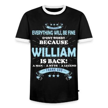 Everything will be fine William Is back - Männer Kontrast-T-Shirt - Schwarz/Weiß - Vorne - AI Model Female 172 light (172cm) & AI Model Male 178 light (178cm)