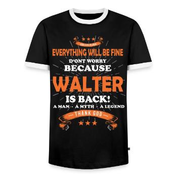 Everything will be fine Walter Is back - Men's Ringer Shirt - black/white - Front - AI Model Female 172 light (172cm) & AI Model Male 178 light (178cm)