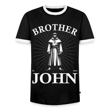 Bruder Jakob – Das klassische Kinderlied Design - Männer Kontrast-T-Shirt - Schwarz/Weiß - Vorne - AI Model Female 172 light (172cm) & AI Model Male 178 light (178cm)
