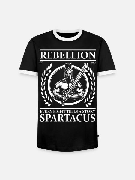 Spartacus Rebellion – Every Fight Tells a Story - Men's Ringer Shirt - black/white