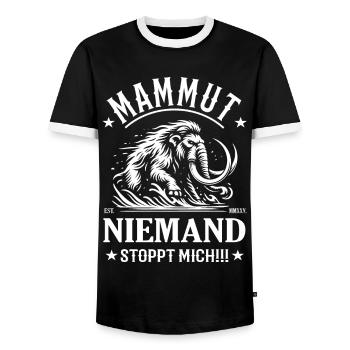 Mammut, Niemand stoppt mich Design - Männer Kontrast-T-Shirt - Schwarz/Weiß - Vorne - AI Model Female 172 light (172cm) & AI Model Male 178 light (178cm)