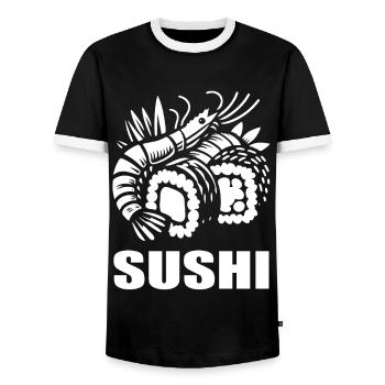 Design de sushi pour l’amateur de cuisine japonaise - T-shirt contrasté Homme - noir/blanc - Devant - AI Model Female 172 light (172cm) & AI Model Male 178 light (178cm)