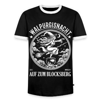 Walpurgisnacht Design für Hexen Fans - Männer Kontrast-T-Shirt - Schwarz/Weiß - Vorne - AI Model Female 172 light (172cm) & AI Model Male 178 light (178cm)