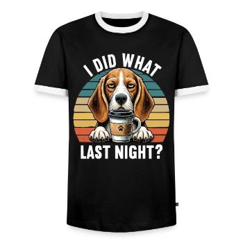 I Did What Last Night Beagle Beaglebesitzer Beagle - Männer Kontrast-T-Shirt - Schwarz/Weiß - Vorne - AI Model Female 172 light (172cm) & AI Model Male 178 light (178cm)
