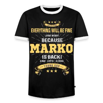 Everything will be fine Marko Is back - Men's Ringer Shirt - black/white - Front - AI Model Female 172 light (172cm) & AI Model Male 178 light (178cm)