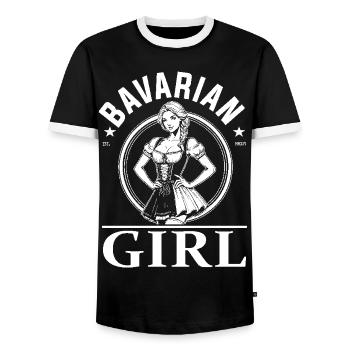 Bavarian Girl - Stolz auf Bayern, Tradition & Stil - Männer Kontrast-T-Shirt - Schwarz/Weiß - Vorne - AI Model Female 172 light (172cm) & AI Model Male 178 light (178cm)
