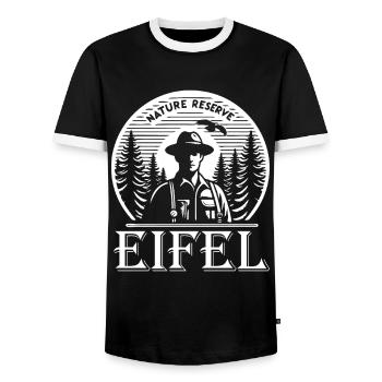 Naturreservat Eifel – Schönheit der Natur - Männer Kontrast-T-Shirt - Schwarz/Weiß - Vorne - AI Model Female 172 light (172cm) & AI Model Male 178 light (178cm)