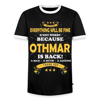 Tout ira bien Othmar Est de retour - T-shirt contrasté Homme - noir/blanc - Devant - AI Model Female 172 light (172cm) & AI Model Male 178 light (178cm)