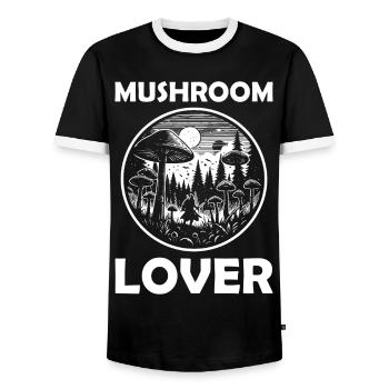Pilze Liebhaber – Ein Must-Have für Pilzsammler - Männer Kontrast-T-Shirt - Schwarz/Weiß - Vorne - AI Model Female 172 light (172cm) & AI Model Male 178 light (178cm)