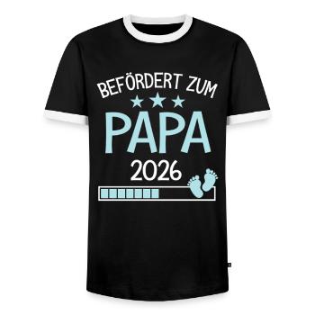 Befördert Papa 2026 Geschenk für neuer vater - Männer Kontrast-T-Shirt - Schwarz/Weiß - Vorne - AI Model Female 172 light (172cm) & AI Model Male 178 light (178cm)