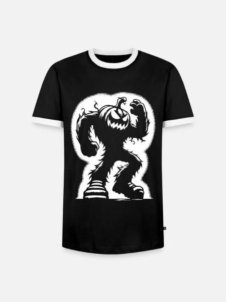 Halloween – Monster Pumpkin Alert! - Men's Ringer Shirt - black/white