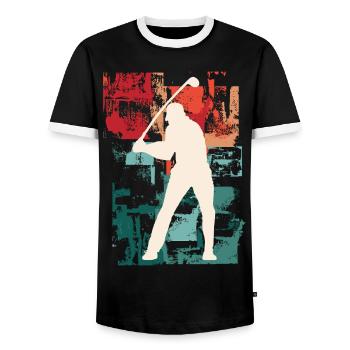Golf Golfing Golfers Sports Hobby Club Vintage - Men's Ringer Shirt - black/white - Front - AI Model Female 172 light (172cm) & AI Model Male 178 light (178cm)