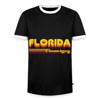 cool Florida USA states design - Men's Ringer Shirt - black/white - Front - AI Model Female 172 light (172cm) & AI Model Male 178 light (178cm)