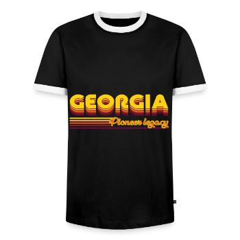 cooles Georgia USA Bundesstaaten Design - Männer Kontrast-T-Shirt - Schwarz/Weiß - Vorne - AI Model Female 172 light (172cm) & AI Model Male 178 light (178cm)