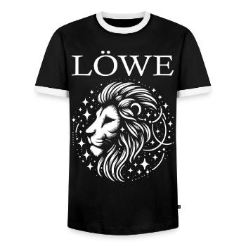 Sternzeichen Löwe Design - Männer Kontrast-T-Shirt - Schwarz/Weiß - Vorne - AI Model Female 172 light (172cm) & AI Model Male 178 light (178cm)
