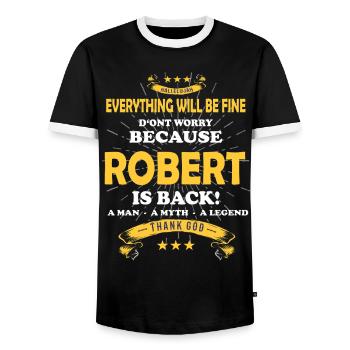 Everything will be fine Robert Is back - Männer Kontrast-T-Shirt - Schwarz/Weiß - Vorne - AI Model Female 172 light (172cm) & AI Model Male 178 light (178cm)