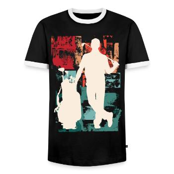 Golf Golfen Golfspieler Sport Hobby Club Vintage - Männer Kontrast-T-Shirt - Schwarz/Weiß - Vorne - AI Model Female 172 light (172cm) & AI Model Male 178 light (178cm)