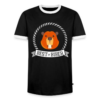 biber meilleur grand humour chanteur fan musique juste cheers - T-shirt contrasté Homme - noir/blanc - Devant - AI Model Female 172 light (172cm) & AI Model Male 178 light (178cm)