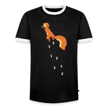 Kletterndes Eichhörnchen Nagetier Squirrel - Männer Kontrast-T-Shirt - Schwarz/Weiß - Vorne - AI Model Female 172 light (172cm) & AI Model Male 178 light (178cm)