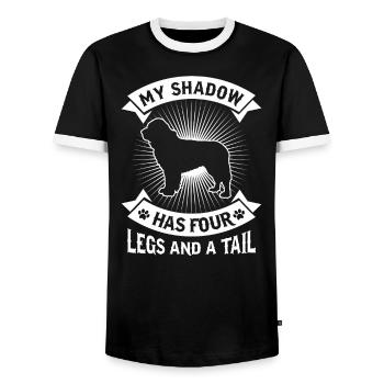 MY SHADOW Neufundländer Newfoundland - Männer Kontrast-T-Shirt - Schwarz/Weiß - Vorne - AI Model Female 172 light (172cm) & AI Model Male 178 light (178cm)