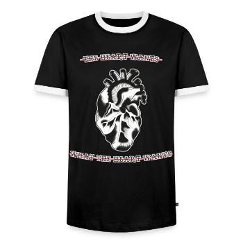 Tattoo Old School Heart Anatomical Gift T-Shirt - Men's Ringer Shirt - black/white - Front - AI Model Female 172 light (172cm) & AI Model Male 178 light (178cm)