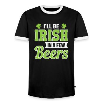 I'll Irish in a few beers - Männer Kontrast-T-Shirt - Schwarz/Weiß - Vorne - AI Model Female 172 light (172cm) & AI Model Male 178 light (178cm)