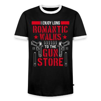 Pistole Waffen Statement Lustig Gun Geschenk - Männer Kontrast-T-Shirt - Schwarz/Weiß - Vorne - AI Model Female 172 light (172cm) & AI Model Male 178 light (178cm)
