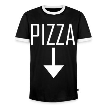 PIZZA - T-shirt contrasté Homme - noir/blanc - Devant - AI Model Female 172 light (172cm) & AI Model Male 178 light (178cm)