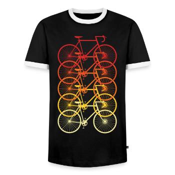 Bicycle Bike Without Battery Road Bike Gift Idea gift - Men's Ringer Shirt - black/white - Front - AI Model Female 172 light (172cm) & AI Model Male 178 light (178cm)