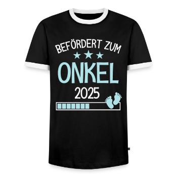 Befördert Onkel 2025 Geschenk für neuer Onkel - Männer Kontrast-T-Shirt - Schwarz/Weiß - Vorne - AI Model Female 172 light (172cm) & AI Model Male 178 light (178cm)
