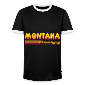cool Montana États-Unis États design - T-shirt contrasté Homme - noir/blanc - Devant - AI Model Female 172 light (172cm) & AI Model Male 178 light (178cm)